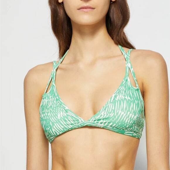 Jonathan Simkhai Other - NWT Jonathan Simkhai Green Aliana Strappy V-Neck Bikini Swim Top